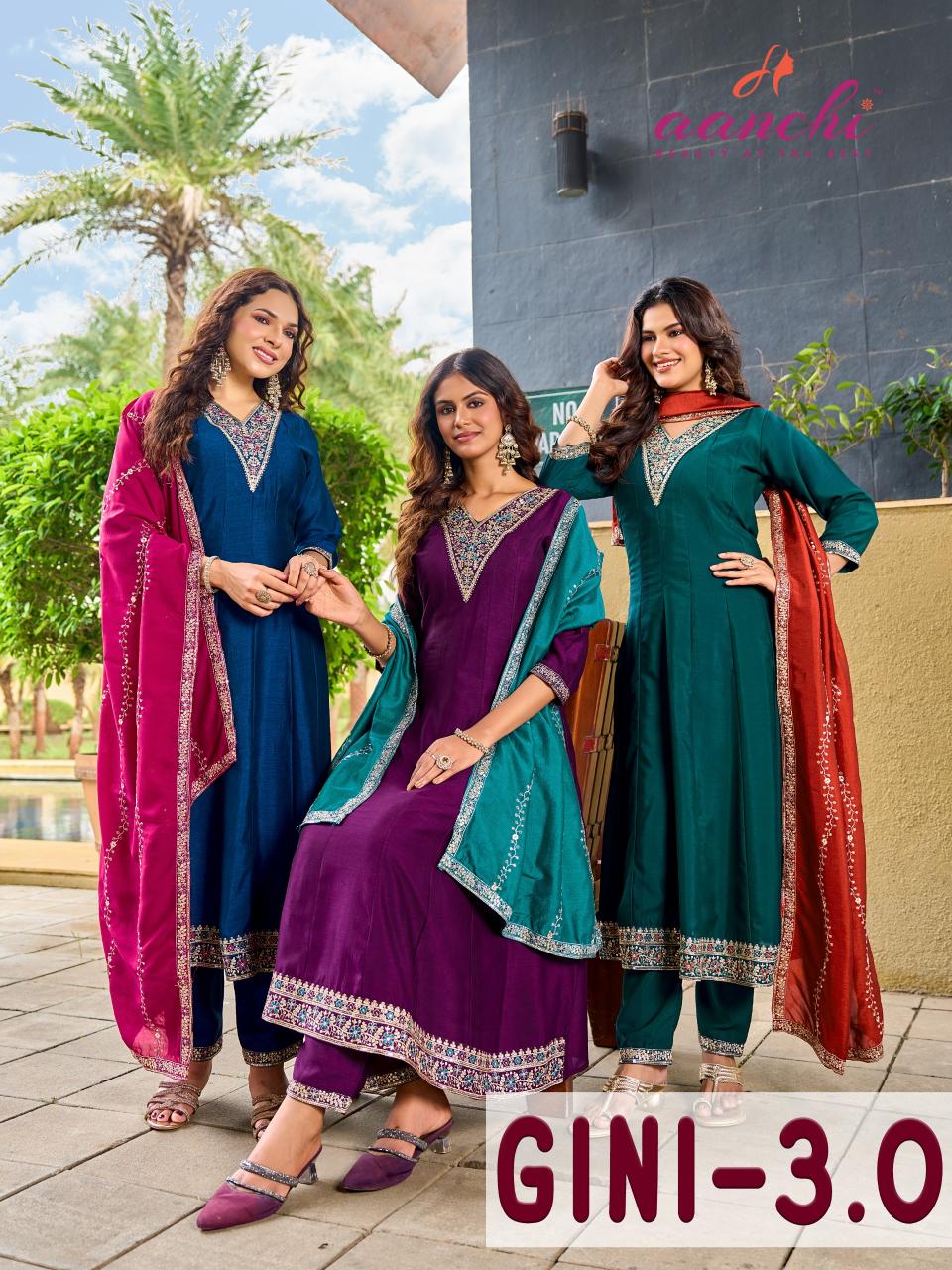 Aanchi Gini 3.0 catalog wholesale anarkali kurtis in mumbai