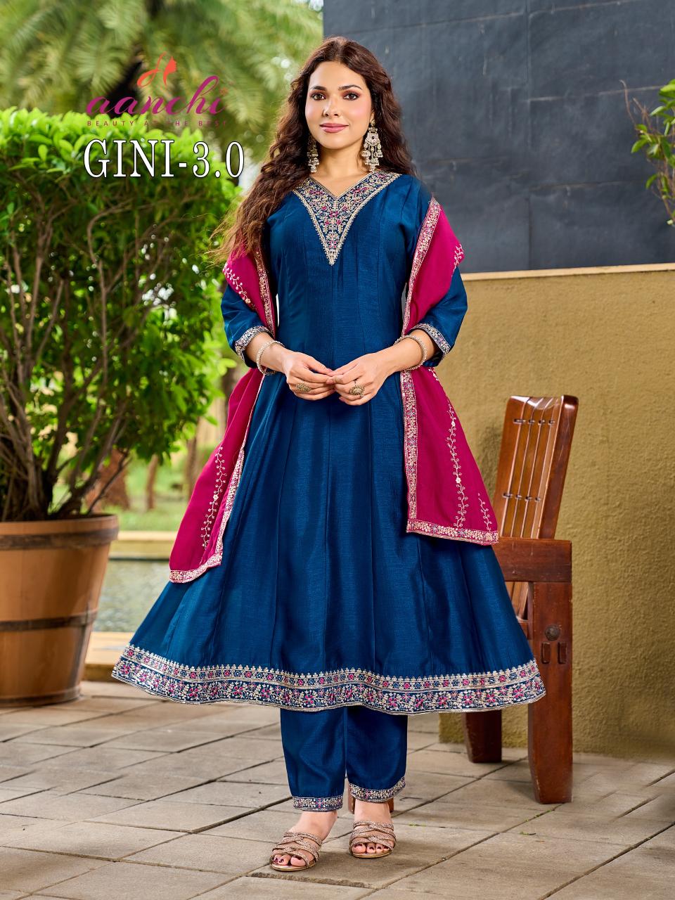 Aanchi Gini 3.0 catalog wholesale anarkali kurtis in mumbai
