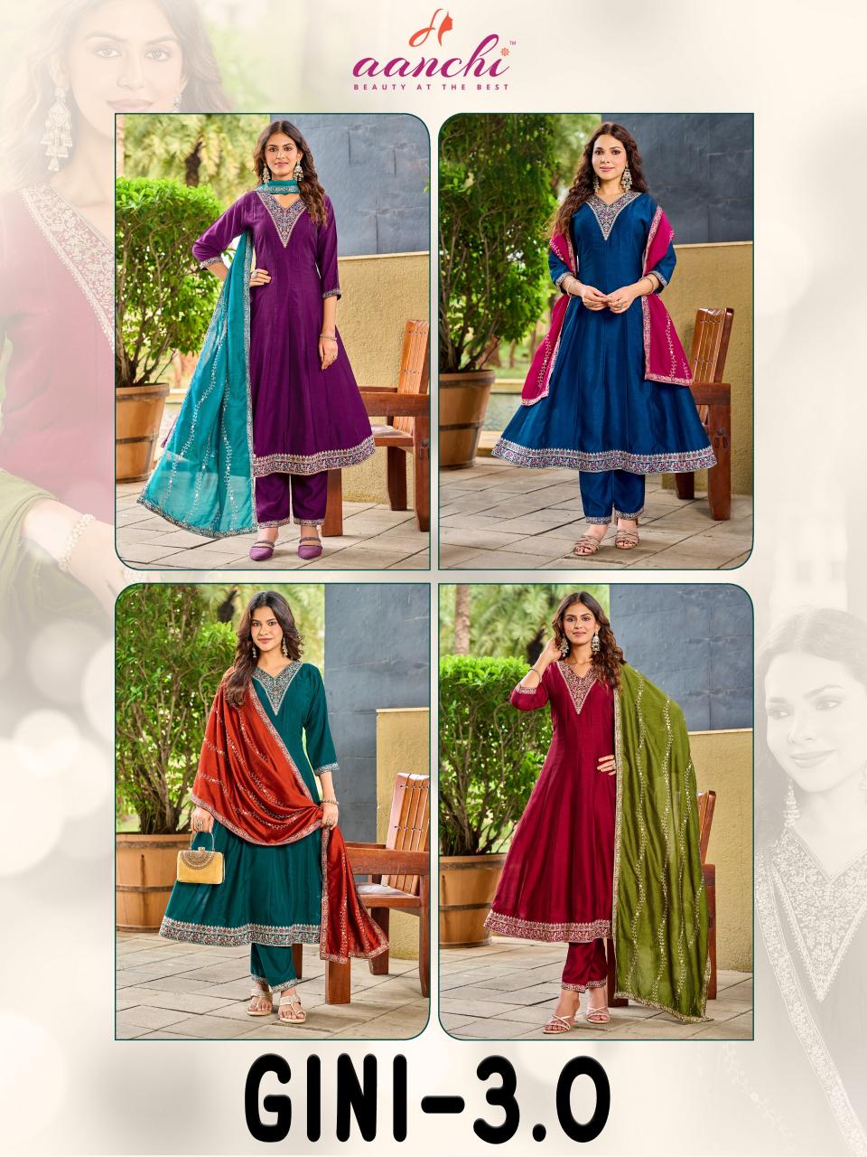 Aanchi Gini 3.0 catalog wholesale anarkali kurtis in mumbai