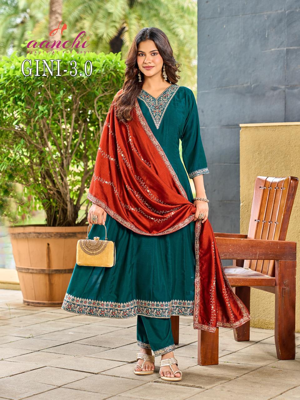 Aanchi Gini 3.0 catalog wholesale anarkali kurtis in mumbai
