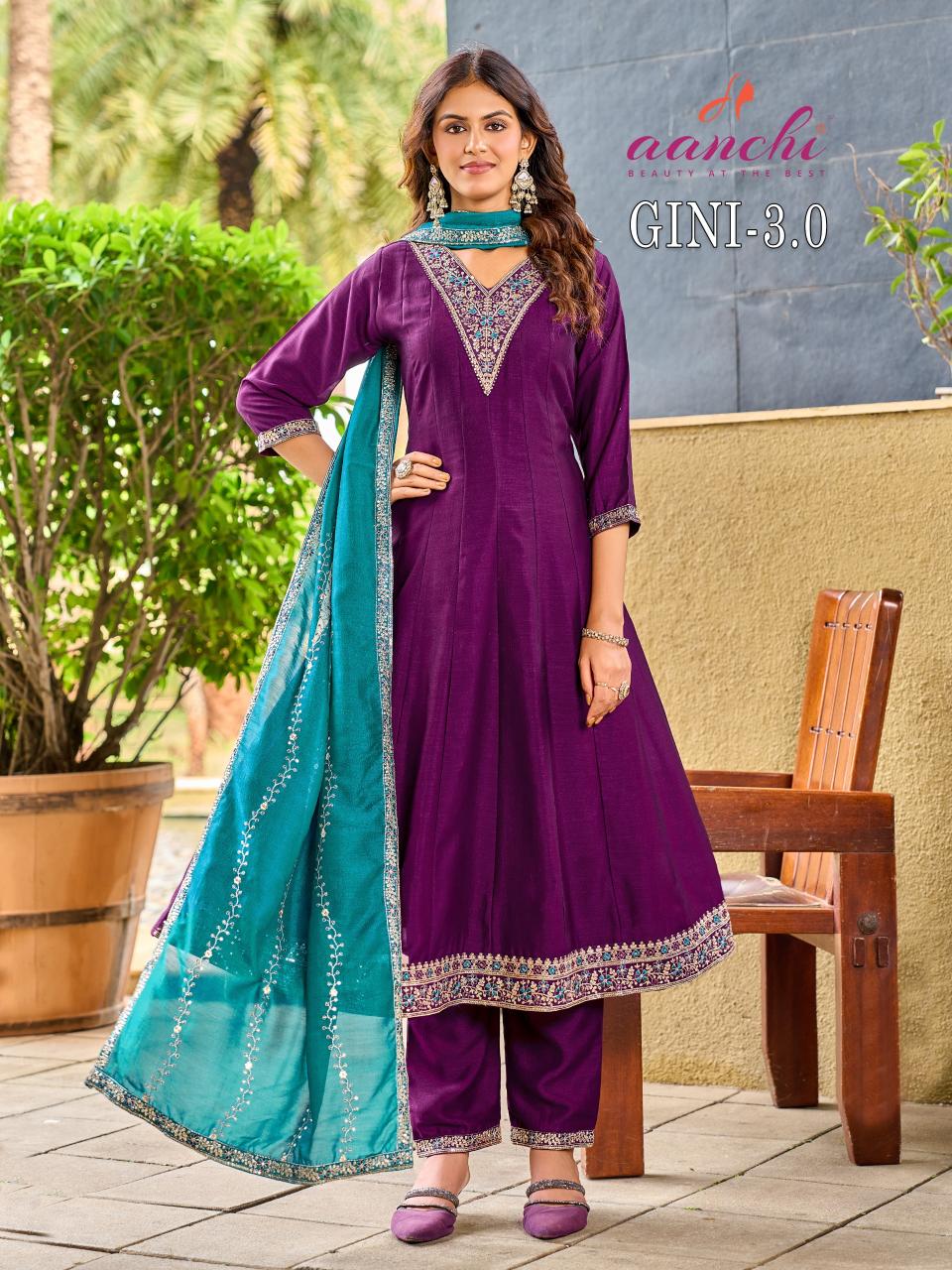 Aanchi Gini 3.0 catalog wholesale anarkali kurtis in mumbai