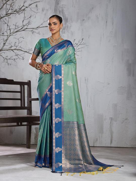 ADVIKA by SHREE SHYAM FASHION fancy designer Silk fabric saree wholesale with Fancy latkan WITH HEAVY PALLU SAREE