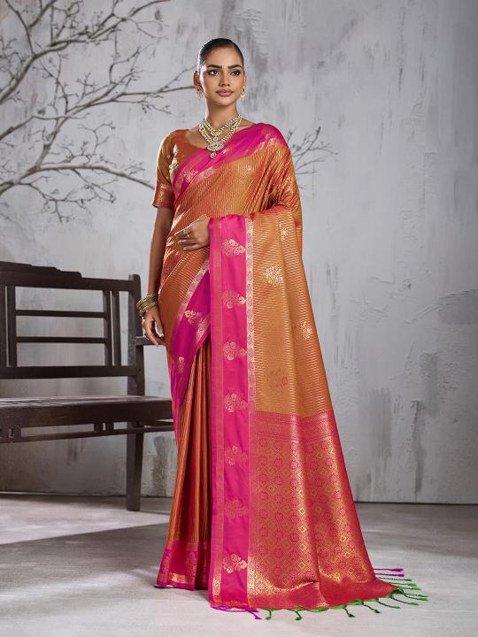 ADVIKA by SHREE SHYAM FASHION fancy designer Silk fabric saree wholesale with Fancy latkan WITH HEAVY PALLU SAREE