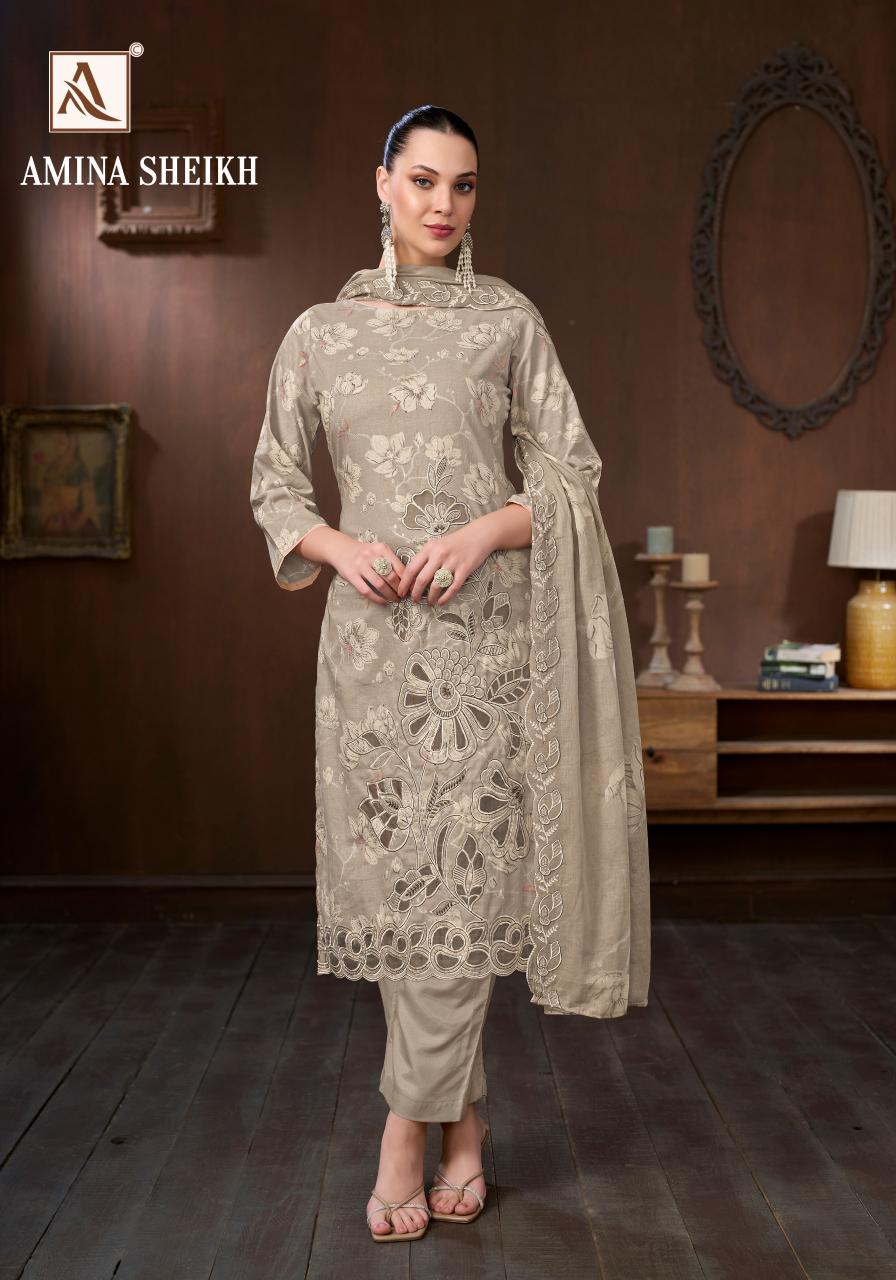 ALok Amina Sheikh catalog surat dress materials prices