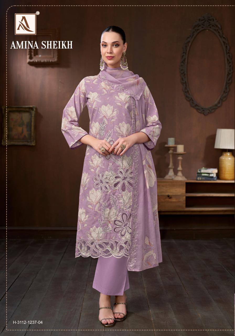 ALok Amina Sheikh catalog surat dress materials prices