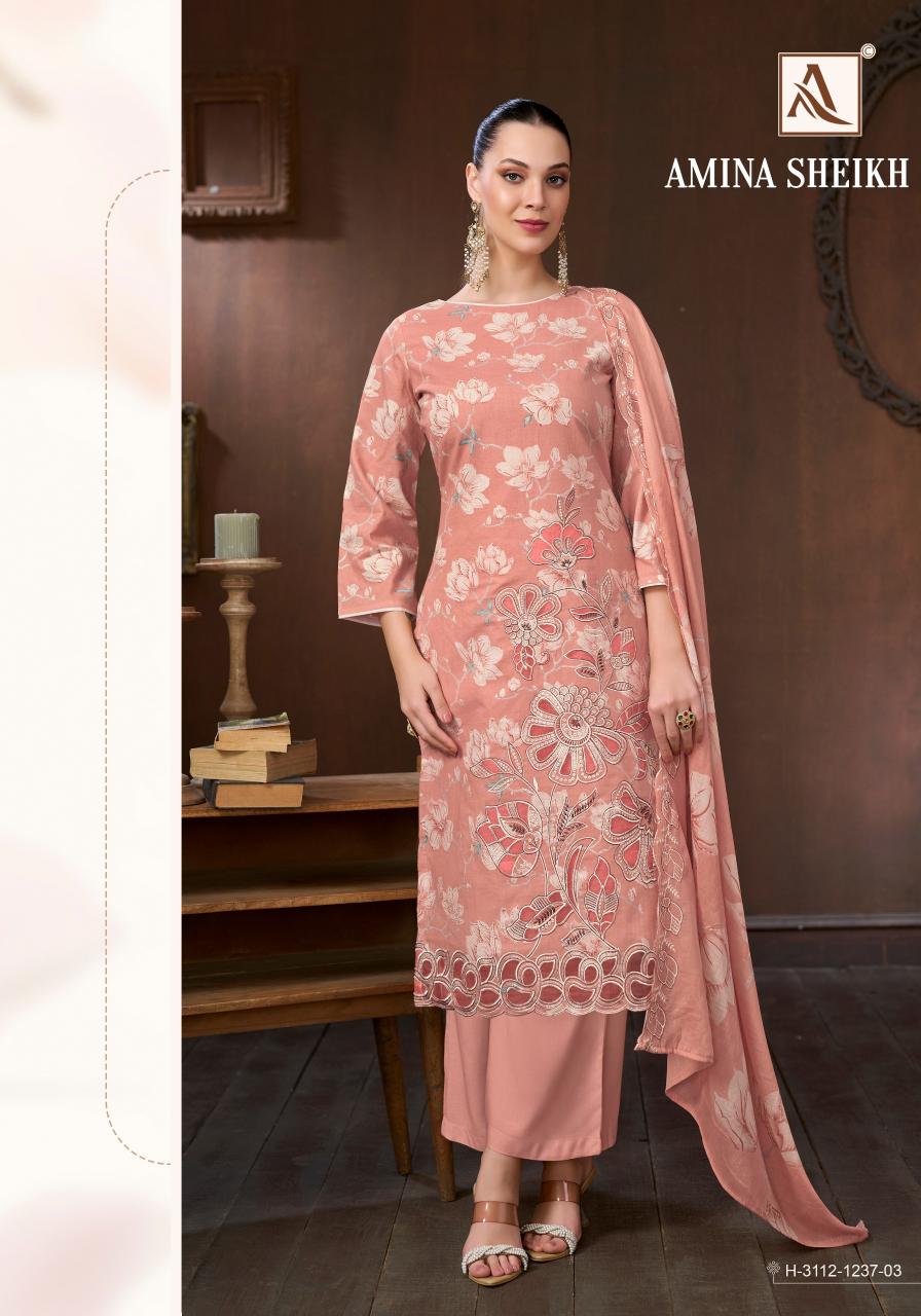 ALok Amina Sheikh catalog surat dress materials prices