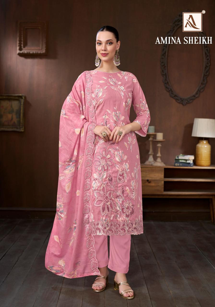 ALok Amina Sheikh catalog surat dress materials prices