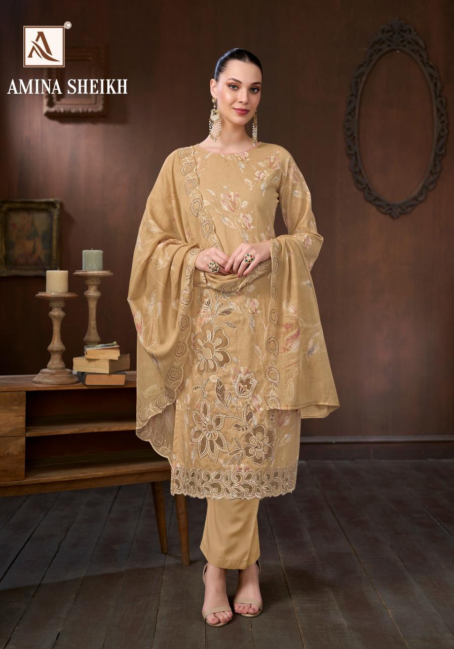 ALok Amina Sheikh catalog surat dress materials prices