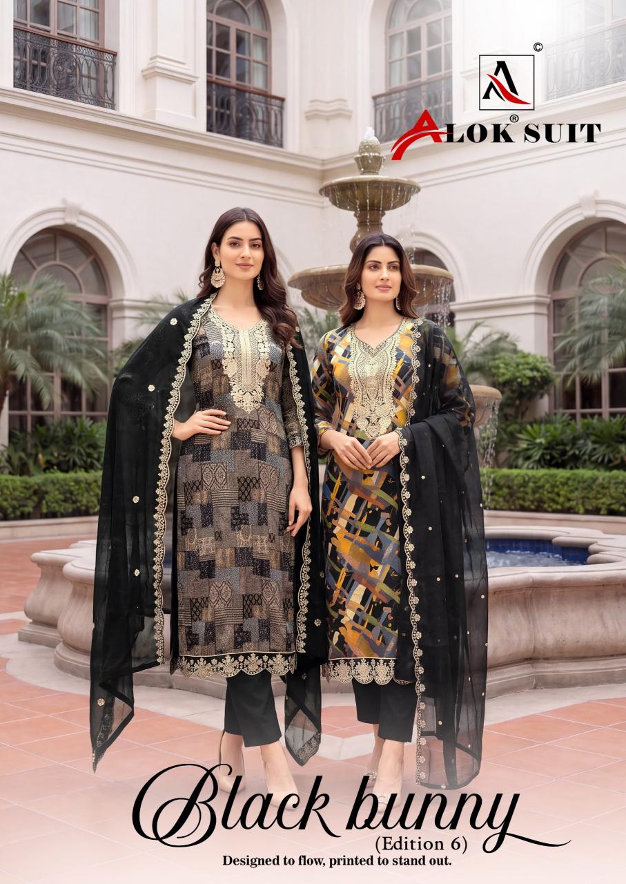 Alok Black Bunny vol 6 catalog wholesale dress material in ahmedabad