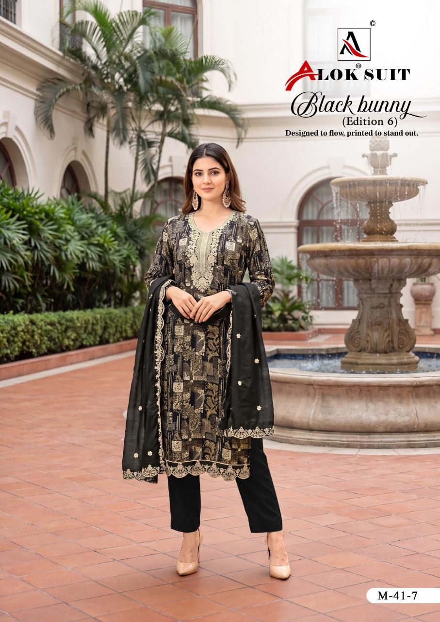Alok Black Bunny vol 6 catalog wholesale dress material in ahmedabad