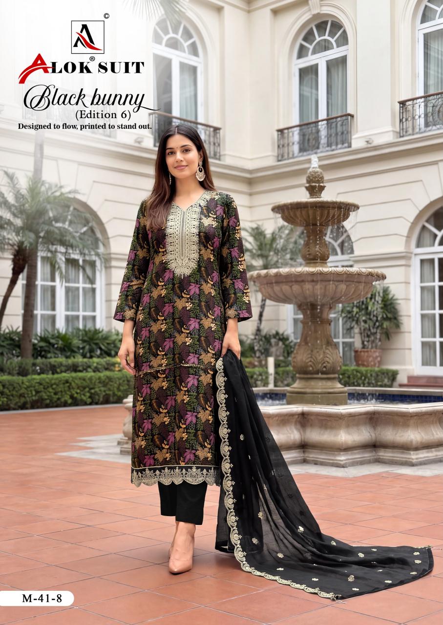 Alok Black Bunny vol 6 catalog wholesale dress material in ahmedabad