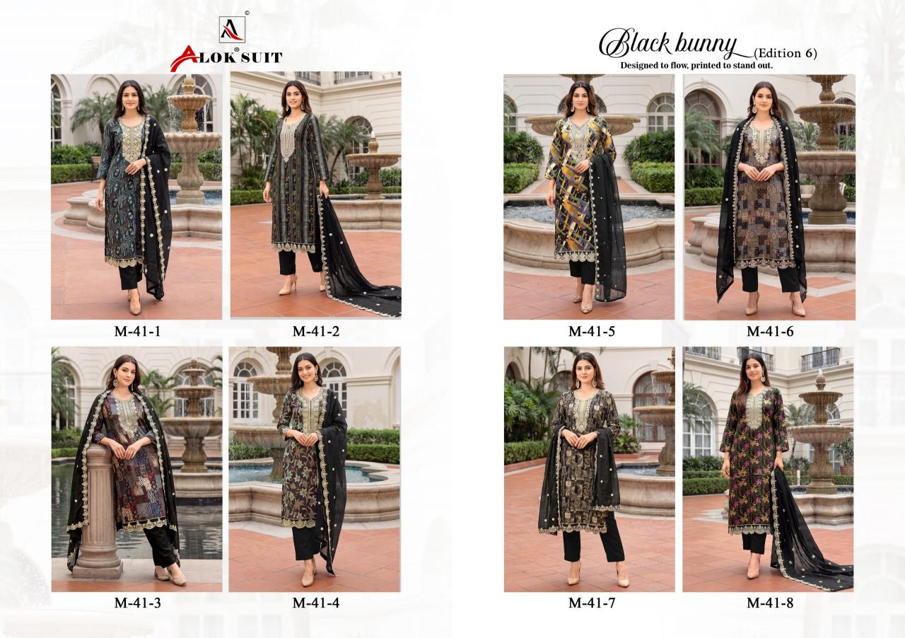 Alok Black Bunny vol 6 catalog wholesale dress material in ahmedabad