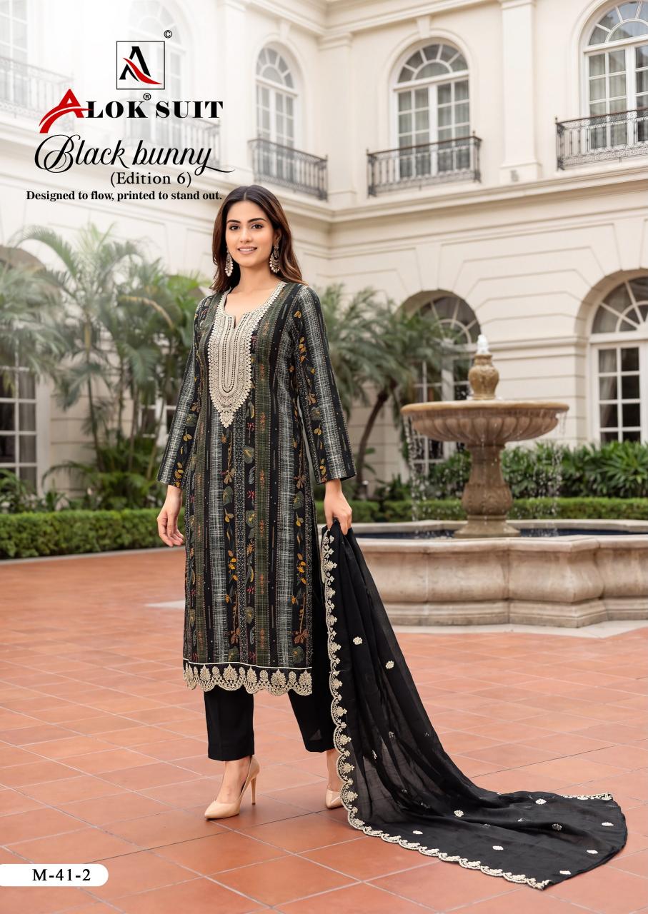 Alok Black Bunny vol 6 catalog wholesale dress material in ahmedabad