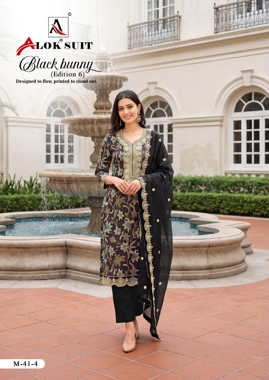 Alok Black Bunny vol 6 catalog wholesale dress material in ahmedabad