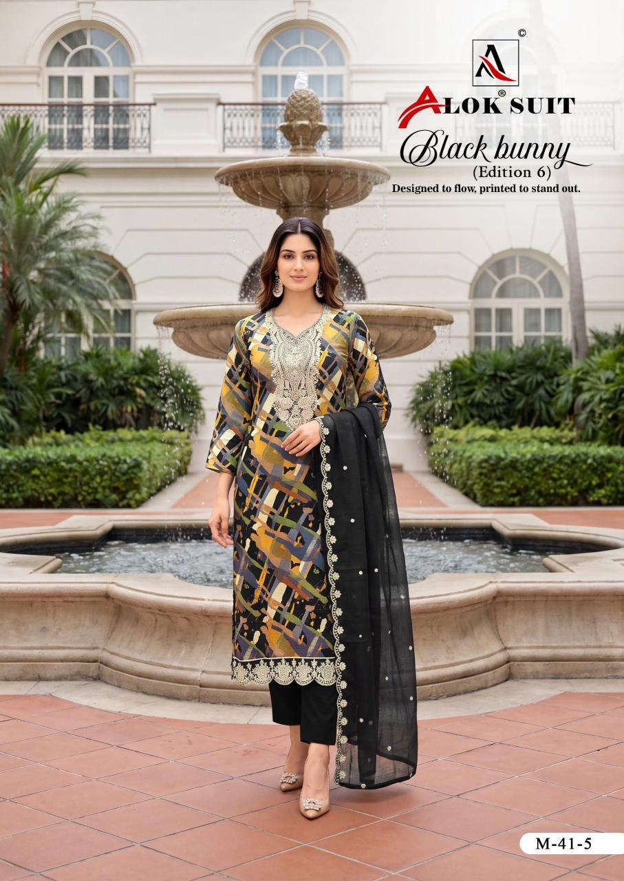 Alok Black Bunny vol 6 catalog wholesale dress material in ahmedabad