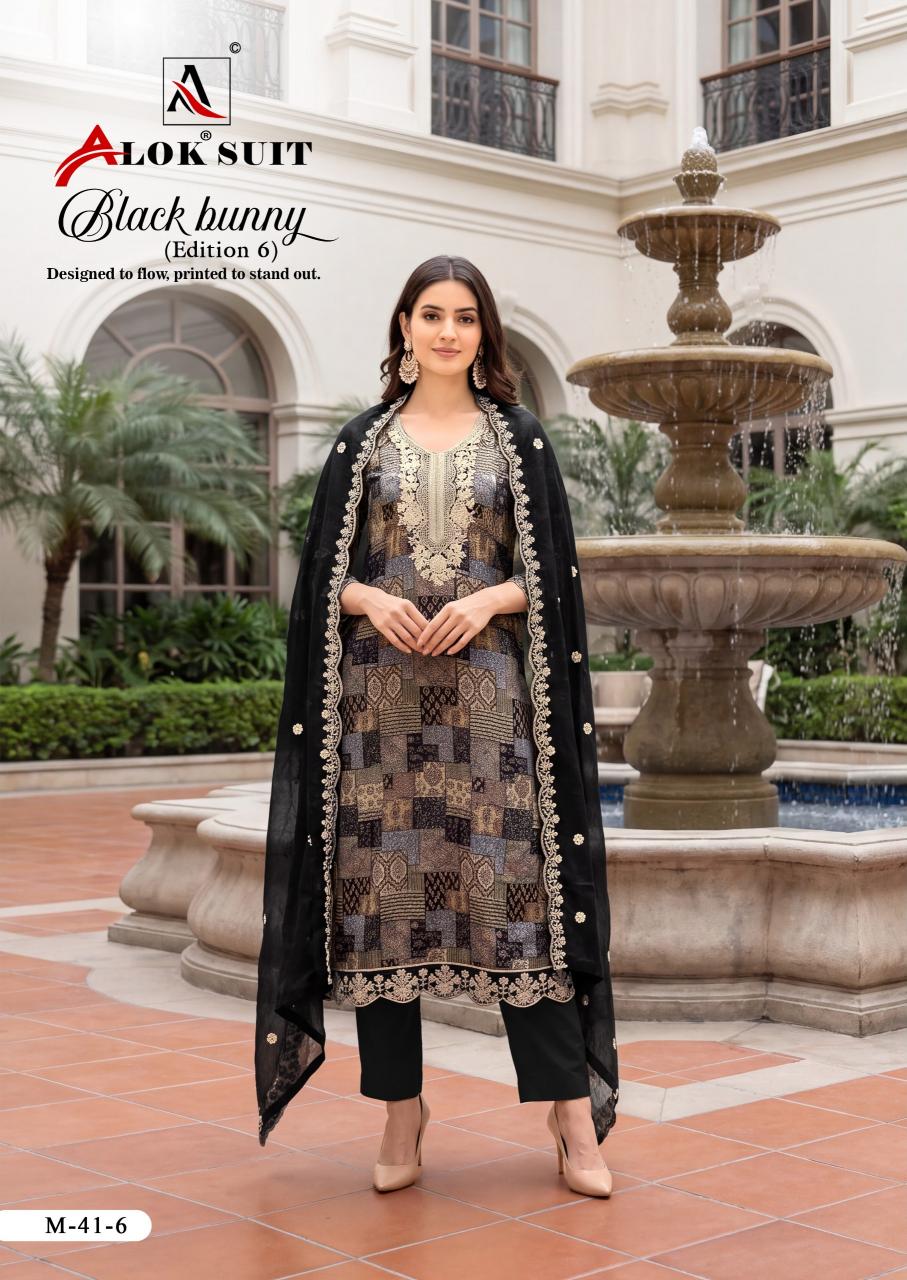 Alok Black Bunny vol 6 catalog wholesale dress material in ahmedabad