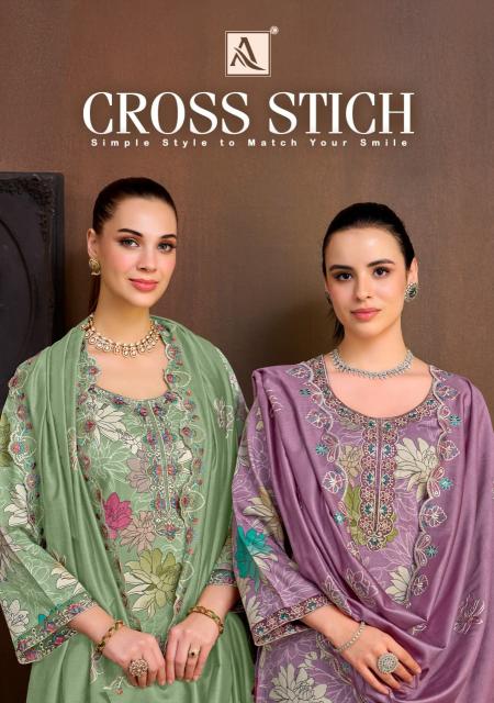 Alok Cross Stitch catalog surat dress materials prices
