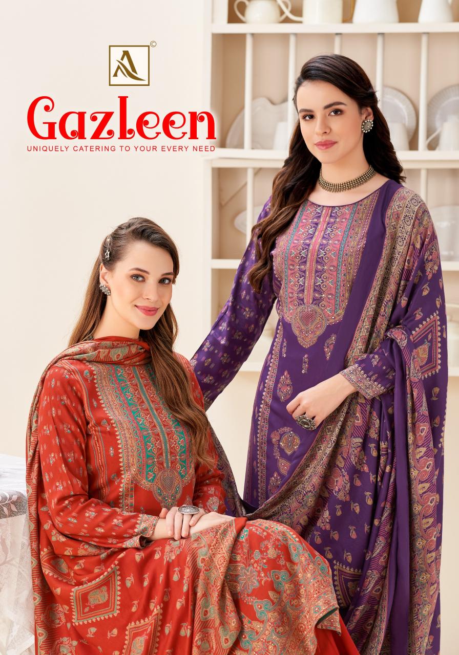 Alok Gazleen catalog fashion hub surat dress material wholesale shop surat gujarat