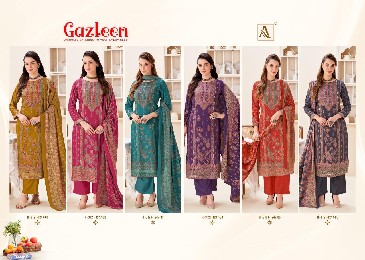 Alok Gazleen catalog fashion hub surat dress material wholesale shop surat gujarat