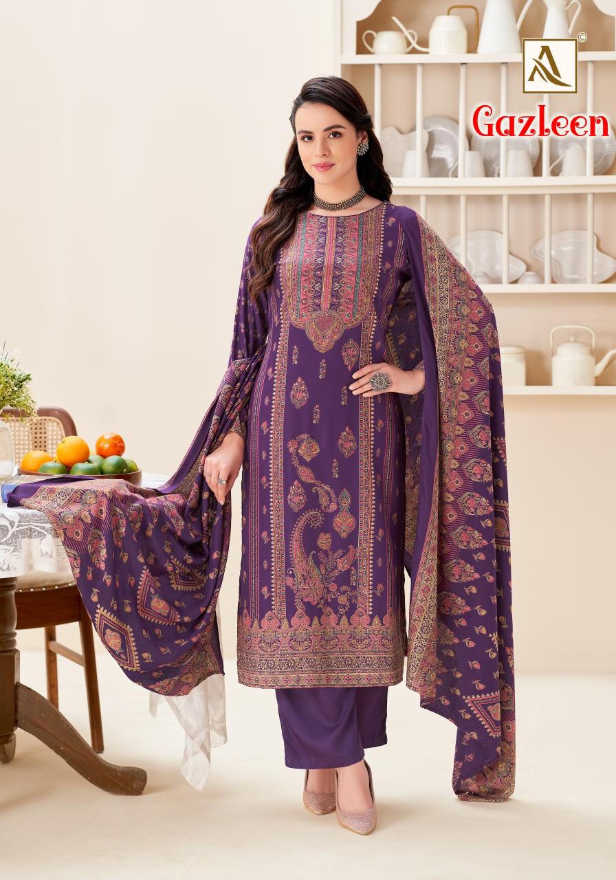 Alok Gazleen catalog fashion hub surat dress material wholesale shop surat gujarat