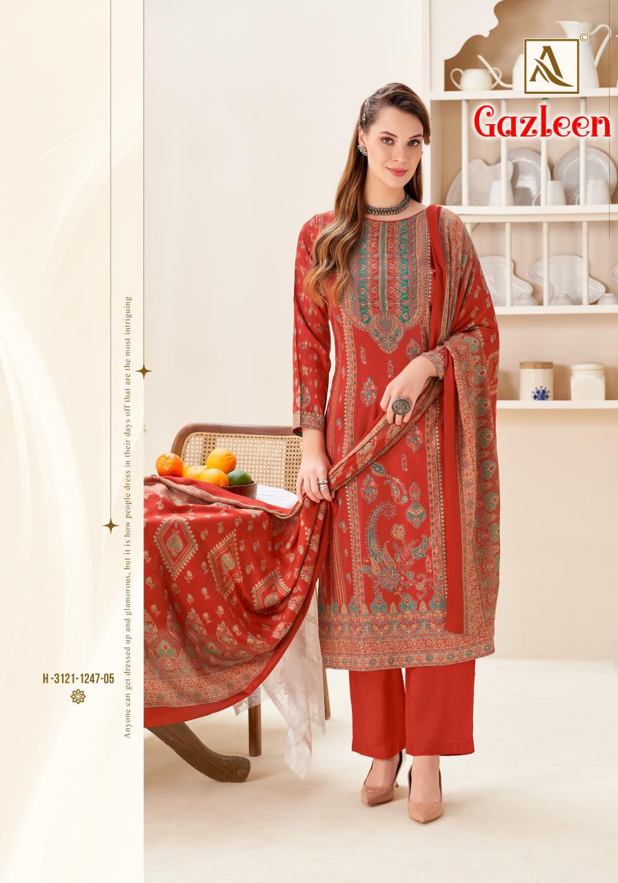Alok Gazleen catalog fashion hub surat dress material wholesale shop surat gujarat