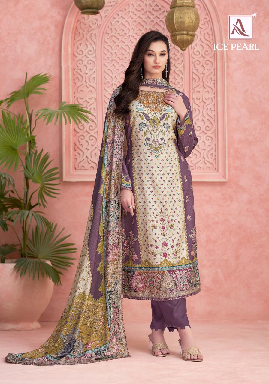 Alok Ice Pearl catalog wholesaler of dress material in baroda