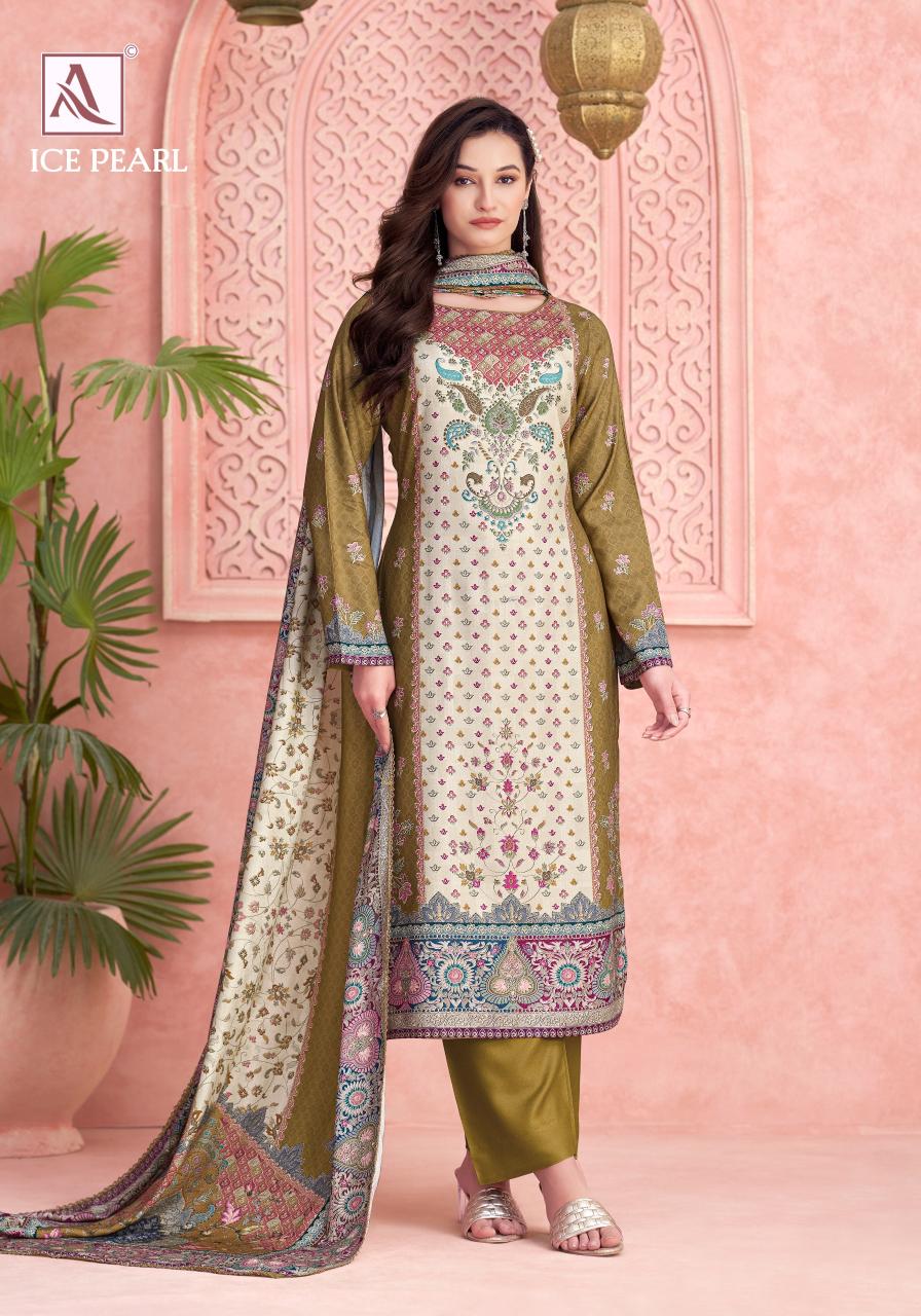 Alok Ice Pearl catalog wholesaler of dress material in baroda