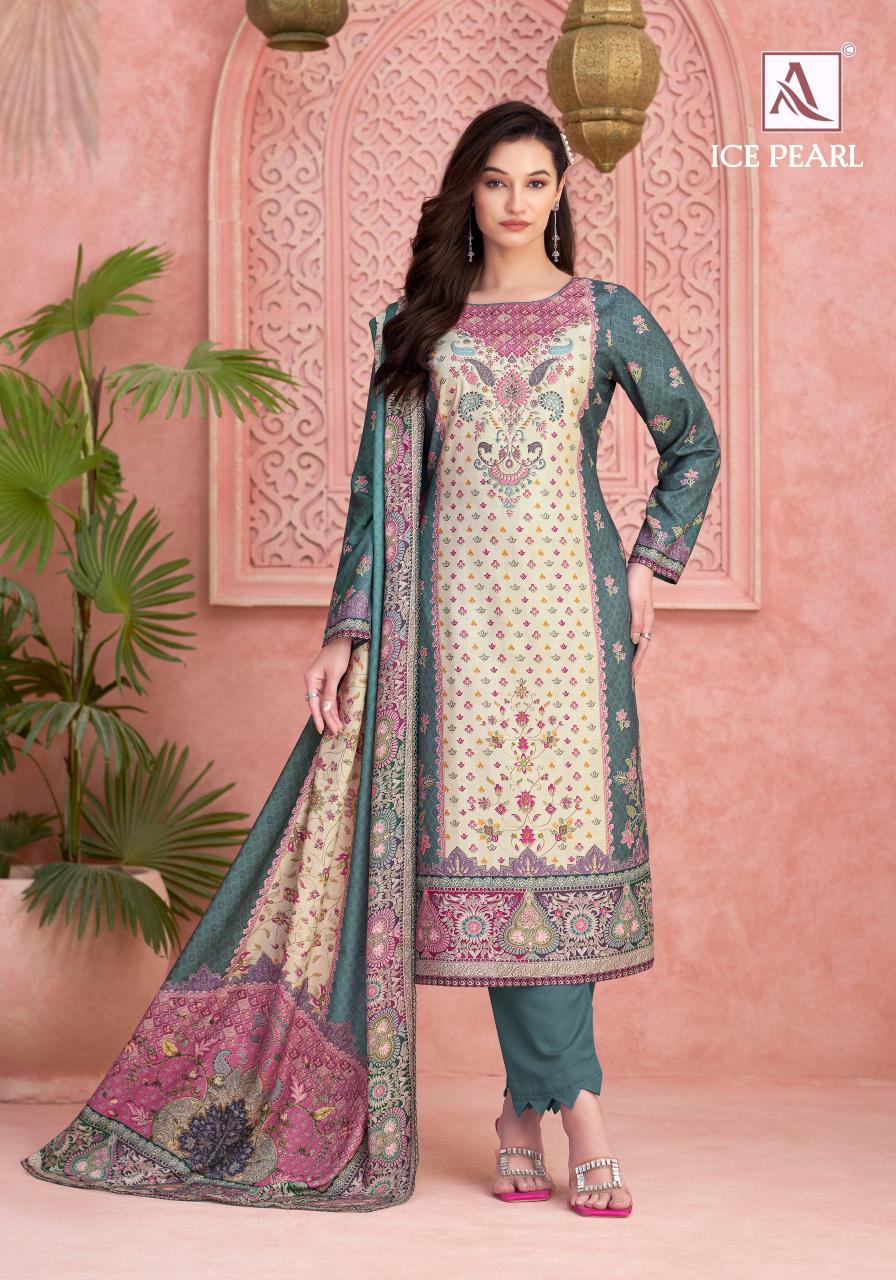 Alok Ice Pearl catalog wholesaler of dress material in baroda