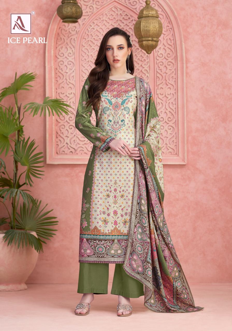 Alok Ice Pearl catalog wholesaler of dress material in baroda