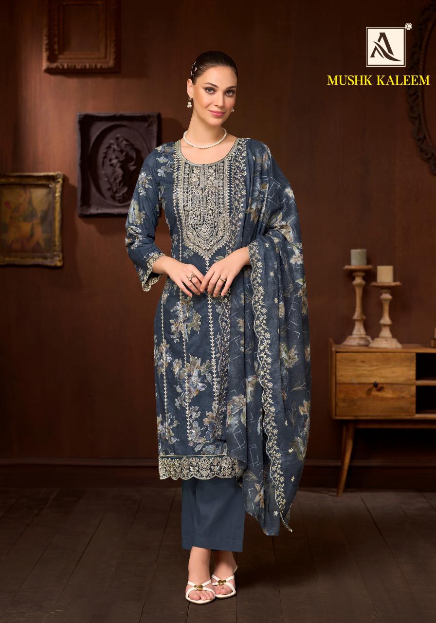 Alok Mushk Kaleem Catalog surat textile dress material wholesale market