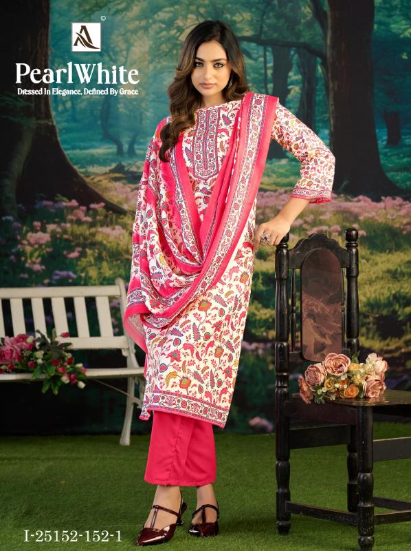 Alok Pearl White catalog wholesale market in mumbai for dress materials
