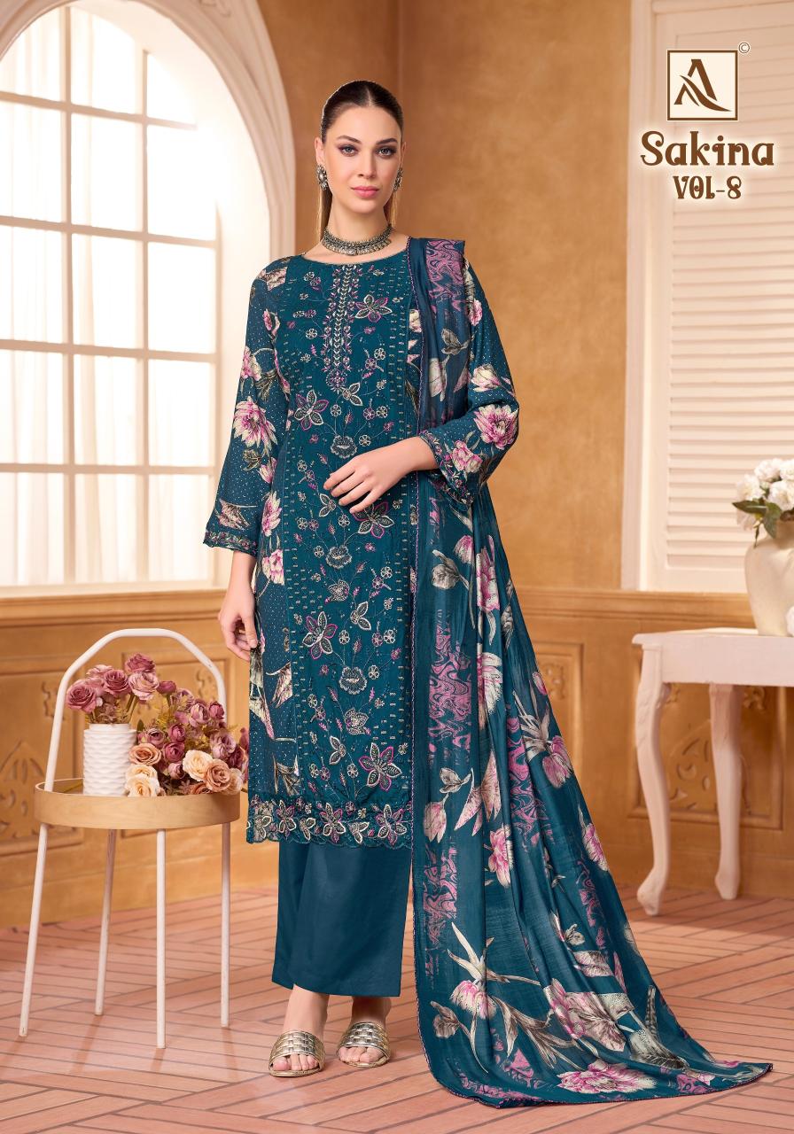 Alok Suits Sakina Vol 8 catalog wholesale synthetic dress materials with price