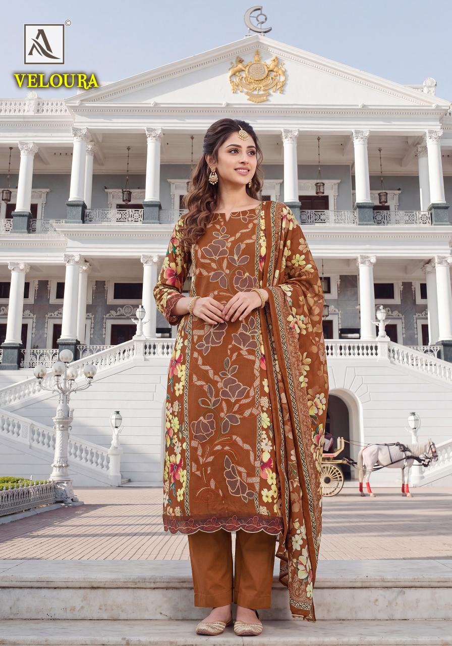 Alok Veloura Catalog wholesale partywear unstitched dress material