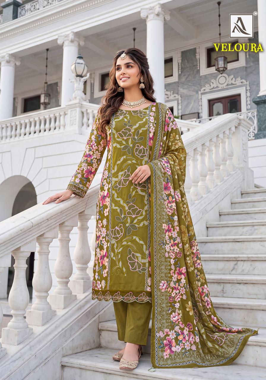 Alok Veloura Catalog wholesale partywear unstitched dress material