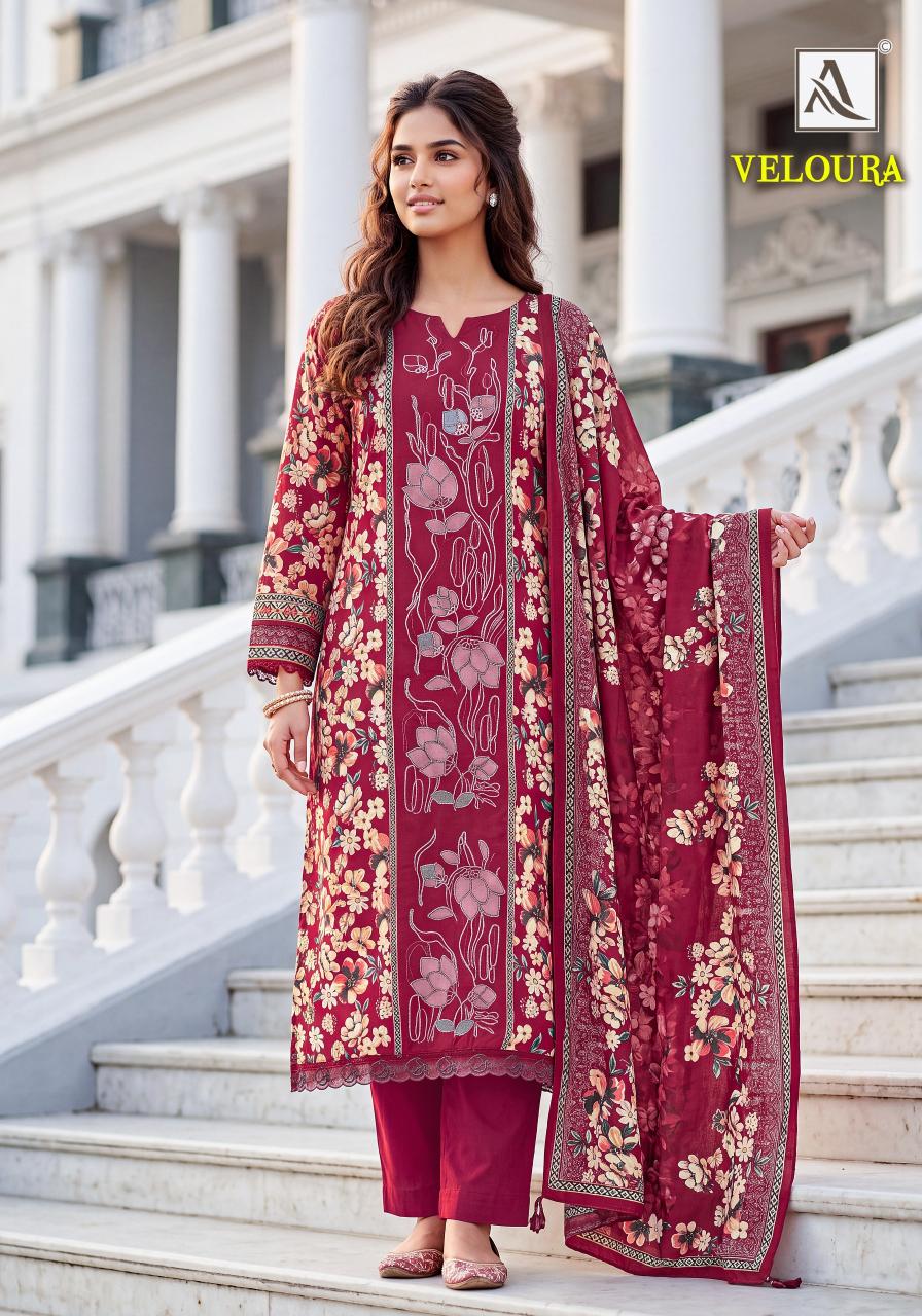 Alok Veloura Catalog wholesale partywear unstitched dress material