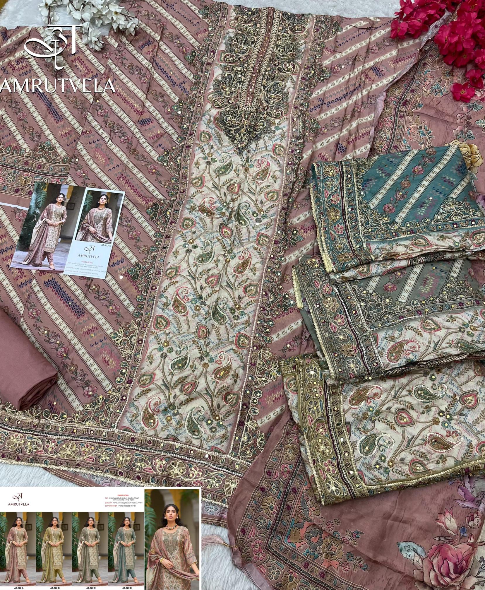 Amrutvela AT122 catalog wholesale market for pakistani suits in mumbai