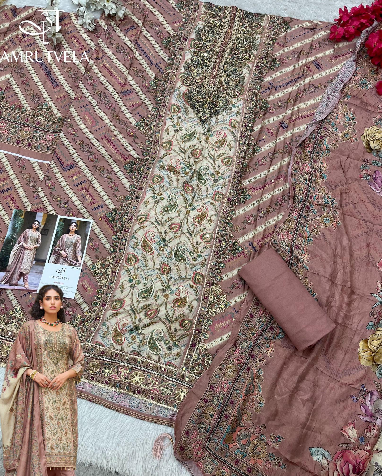 Amrutvela AT122 catalog wholesale market for pakistani suits in mumbai