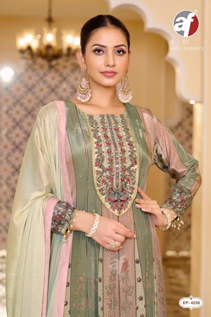 Anju Fabrics 4256 catalog wholesale anarkali kurtis in mumbai