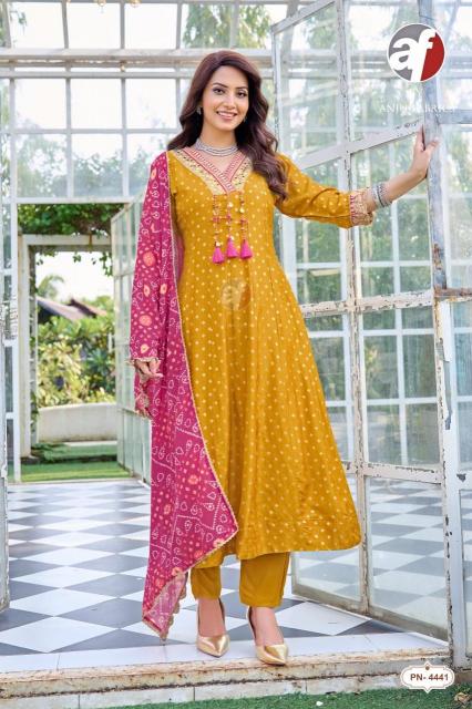 Anju Fabrics 4443 catalog wholesale digital kurtis kameez mumbai