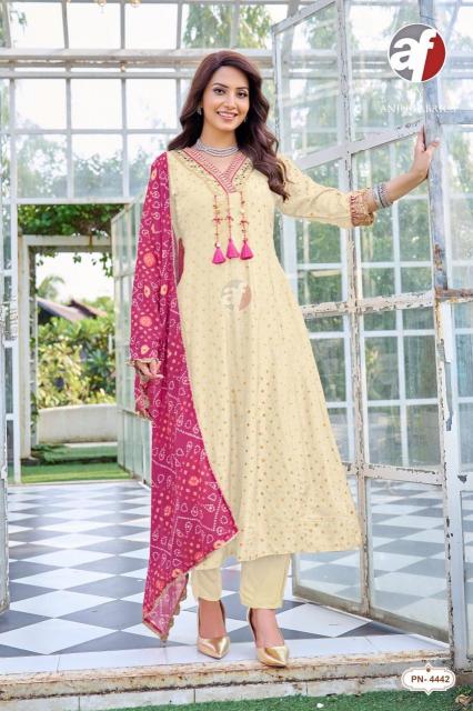 Anju Fabrics 4443 catalog wholesale digital kurtis kameez mumbai