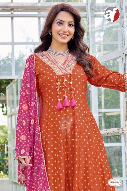 Anju Fabrics 4443 catalog wholesale digital kurtis kameez mumbai