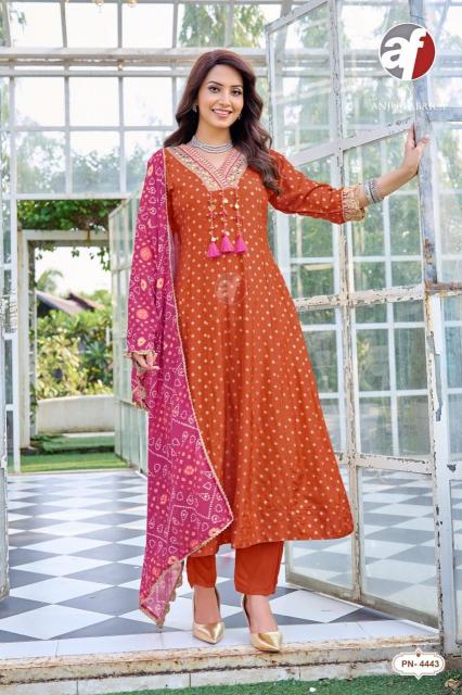 Anju Fabrics 4443 catalog wholesale digital kurtis kameez mumbai