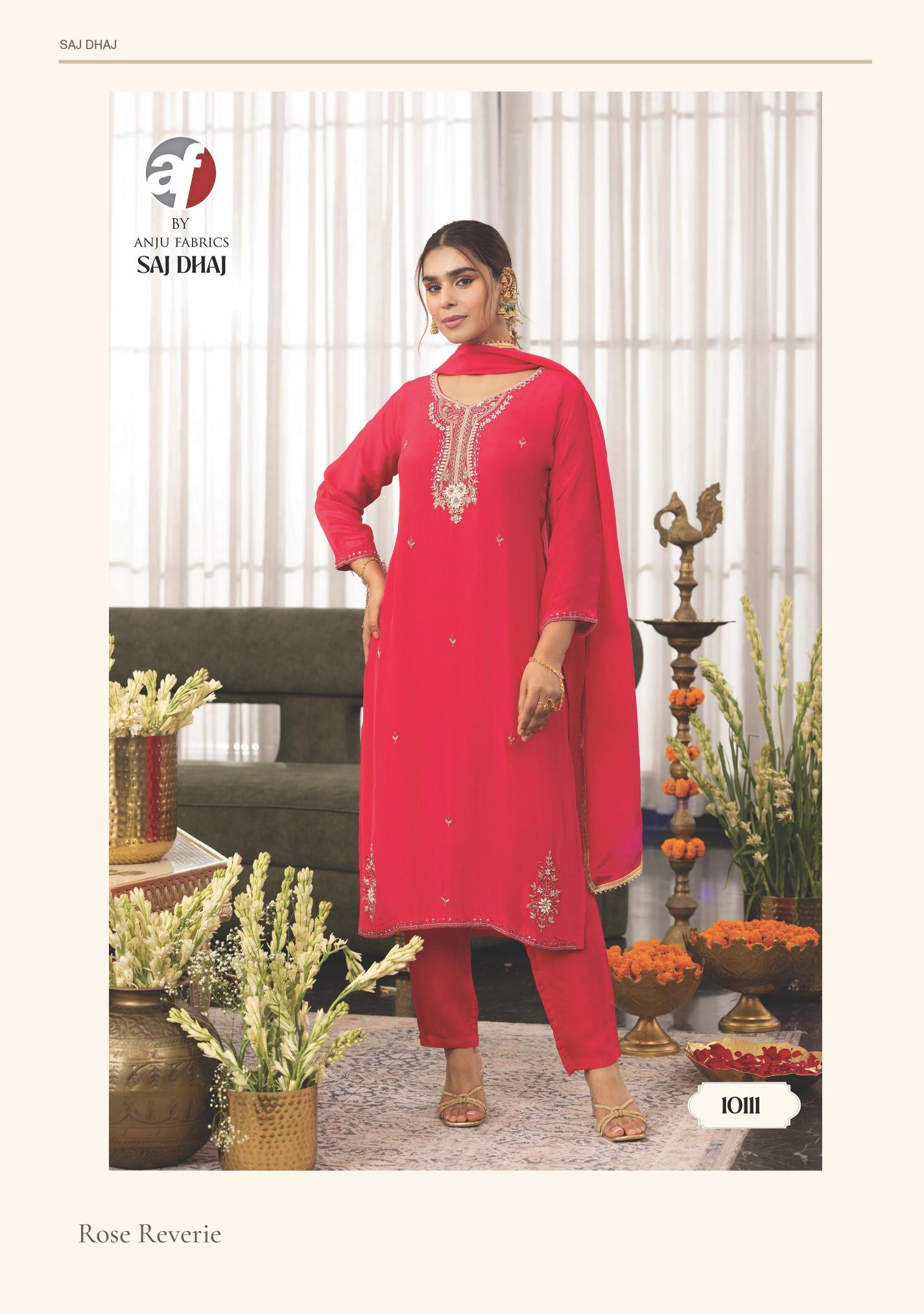 Anju Fabrics Saj Dhaj catalog kurti wholesale bazar