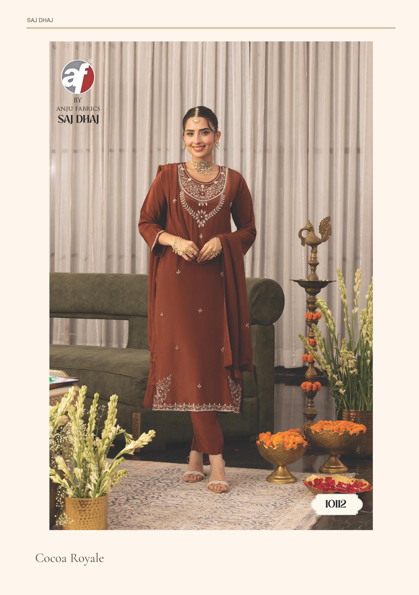Anju Fabrics Saj Dhaj catalog kurti wholesale bazar