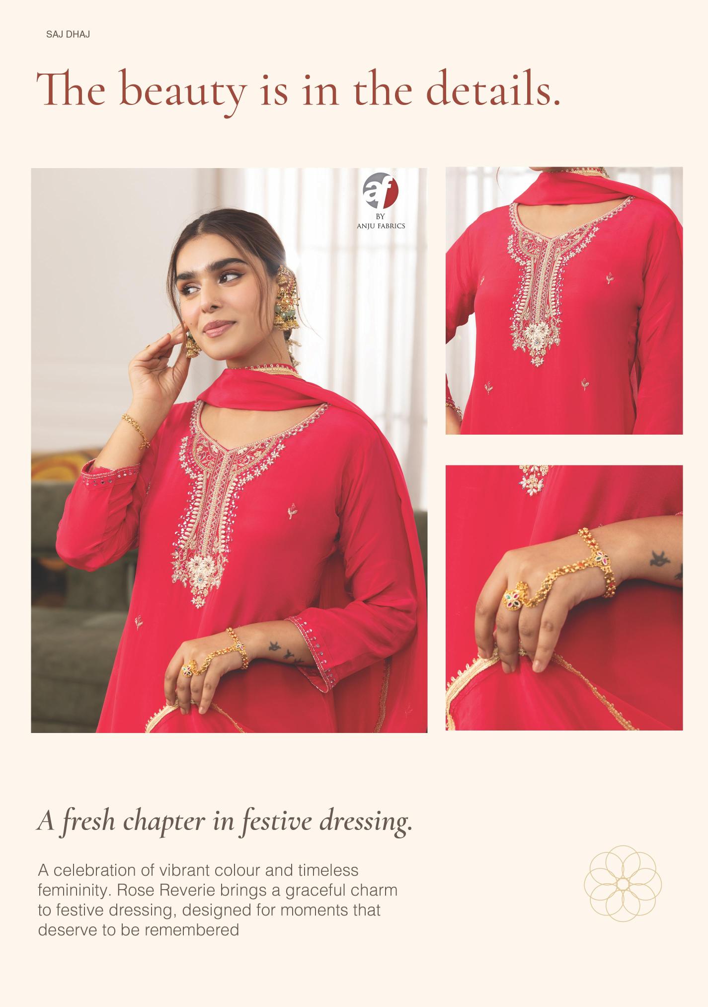 Anju Fabrics Saj Dhaj catalog kurti wholesale bazar
