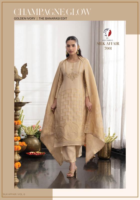 Anju Fabrics Silk Affair vol 6 catalog party wear kurtis wholesaler in delhi ncr