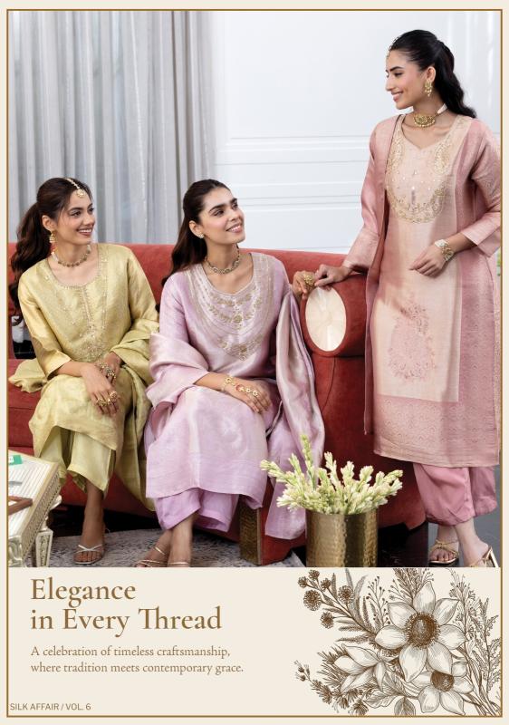 Anju Fabrics Silk Affair vol 6 catalog party wear kurtis wholesaler in delhi ncr