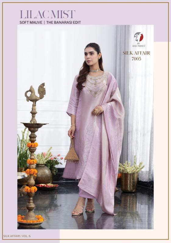 Anju Fabrics Silk Affair vol 6 catalog party wear kurtis wholesaler in delhi ncr