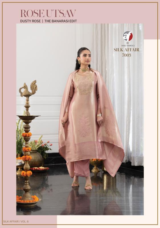 Anju Fabrics Silk Affair vol 6 catalog party wear kurtis wholesaler in delhi ncr