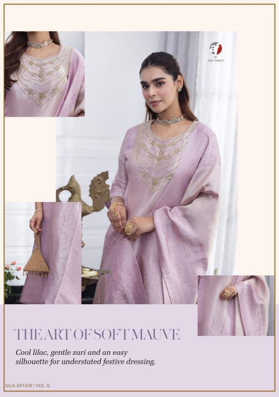 Anju Fabrics Silk Affair vol 6 catalog party wear kurtis wholesaler in delhi ncr